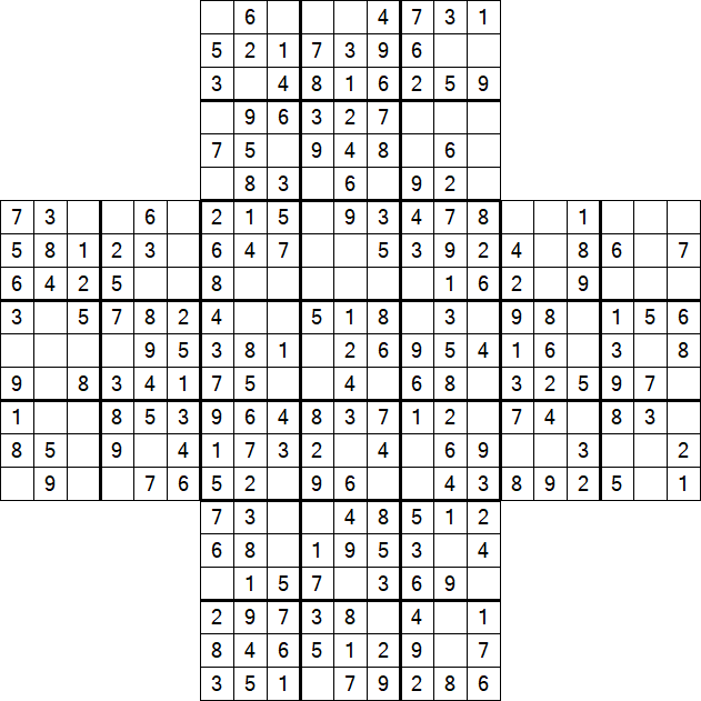 Cross Sudoku - Easy