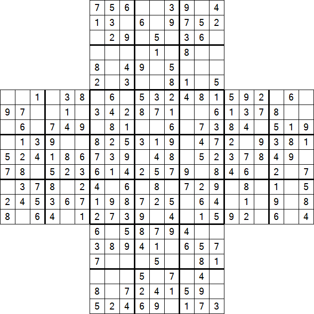 Cross Sudoku - Easy