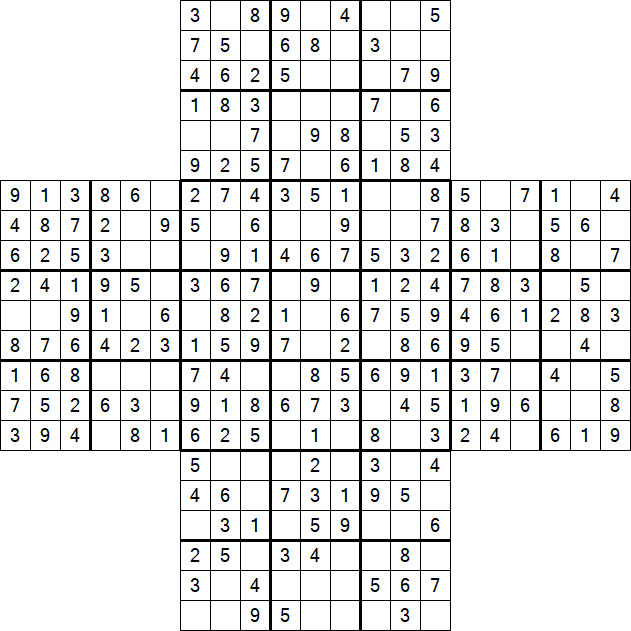 Cross Sudoku - Easy