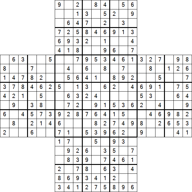 Cross Sudoku - Easy