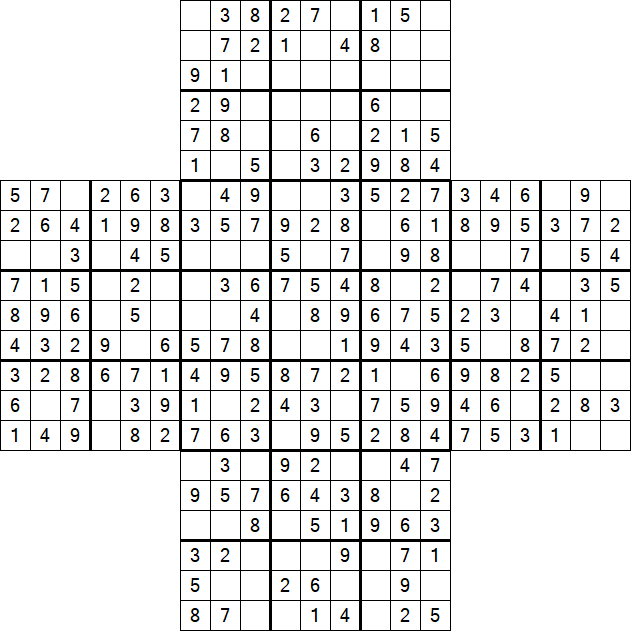 Cross Sudoku - Easy