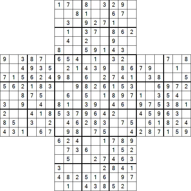 Cross Sudoku - Easy