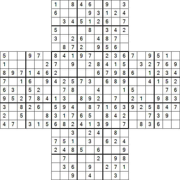 Cross Sudoku - Easy