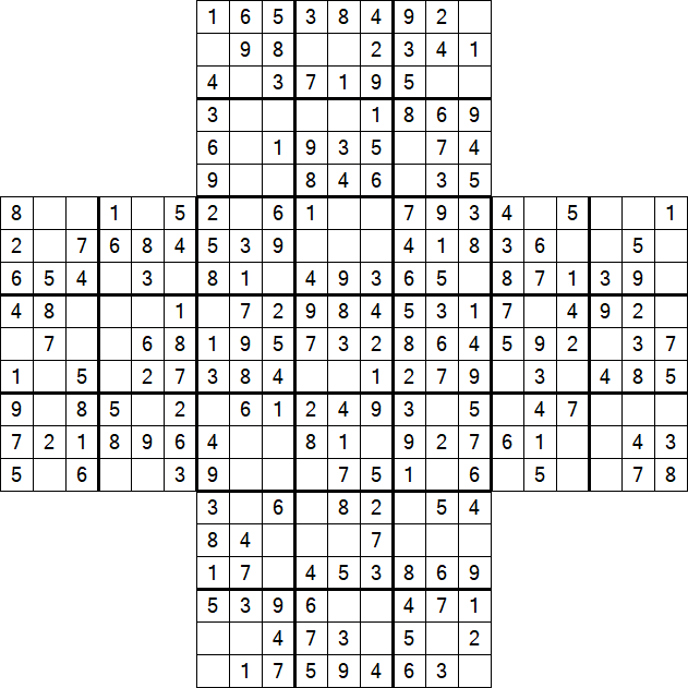 Cross Sudoku - Easy