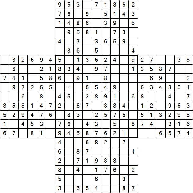 Cross Sudoku - Easy