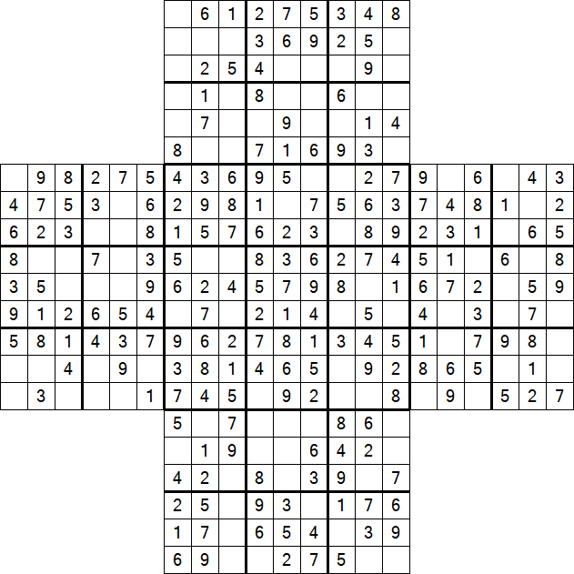 Cross Sudoku - Easy