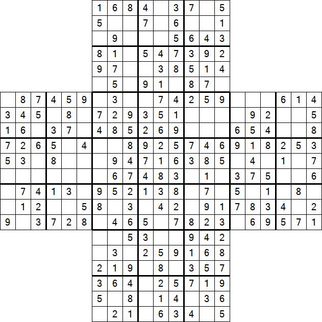 Cross Sudoku - Easy