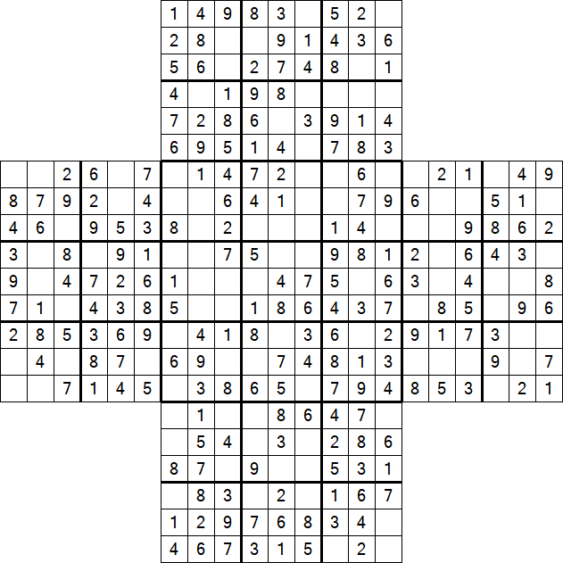Cross Sudoku - Easy
