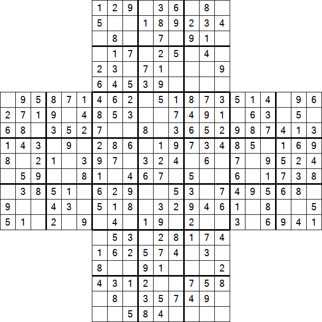 Cross Sudoku - Easy
