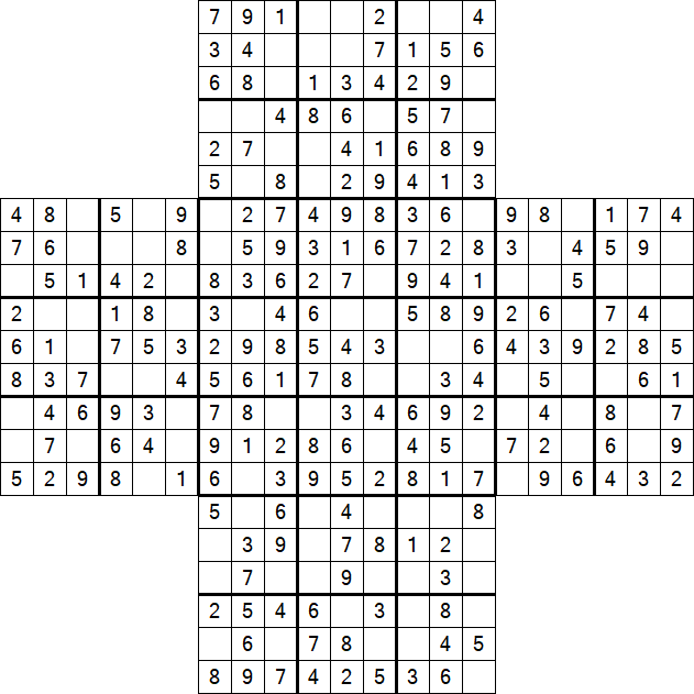 Cross Sudoku - Easy