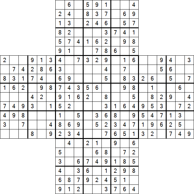 Cross Sudoku - Easy