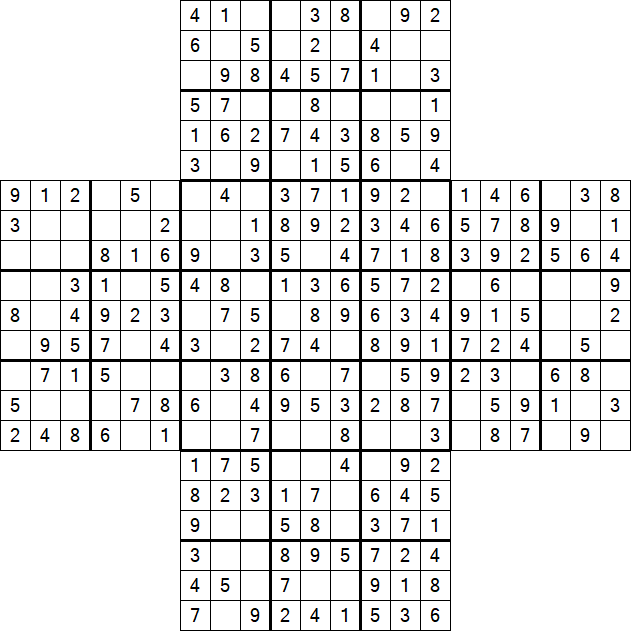 Cross Sudoku - Easy