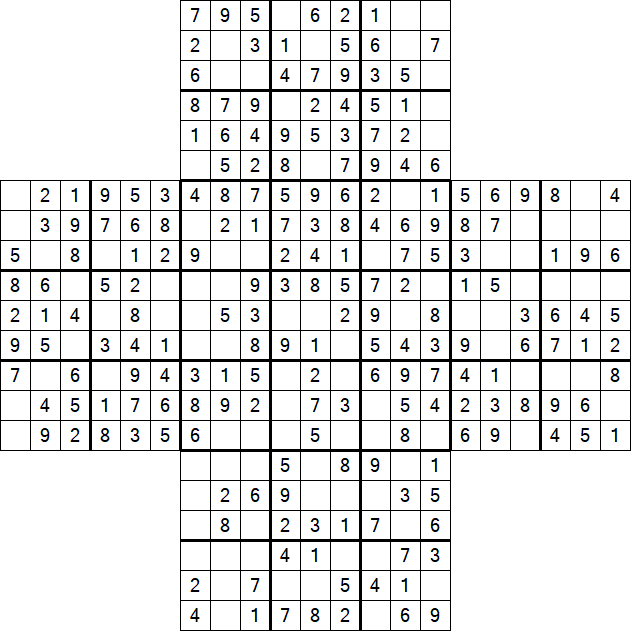 Cross Sudoku - Easy