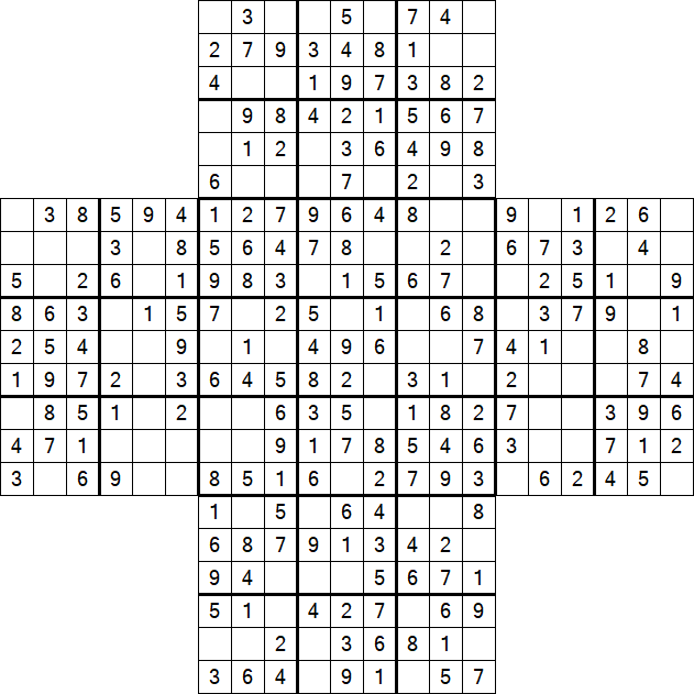 Cross Sudoku - Easy