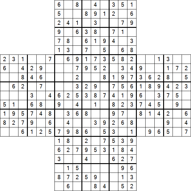 Cross Sudoku - Easy