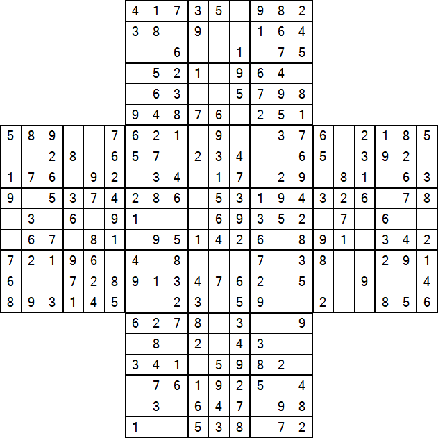 Cross Sudoku - Easy