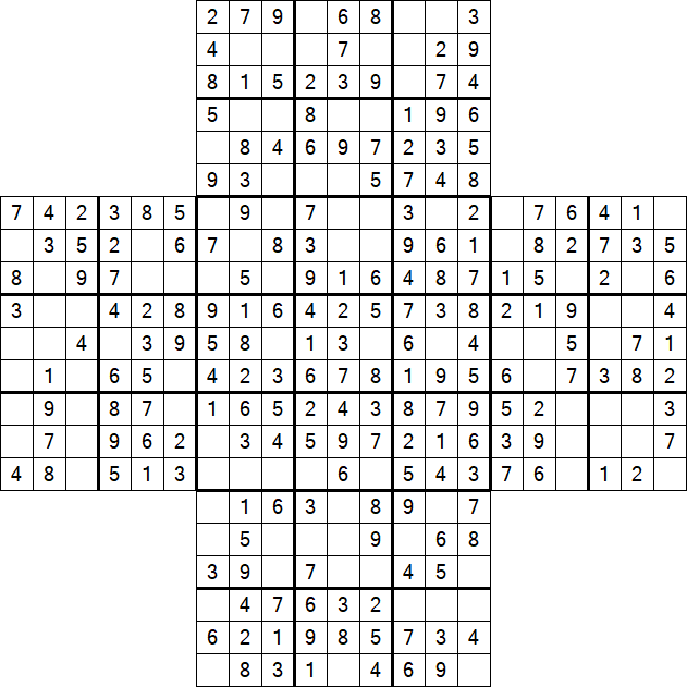 Cross Sudoku - Easy