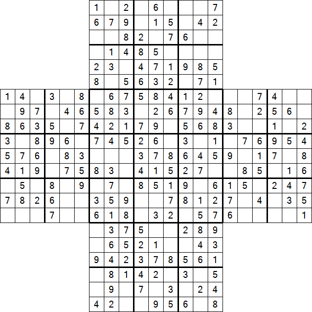 Cross Sudoku - Easy