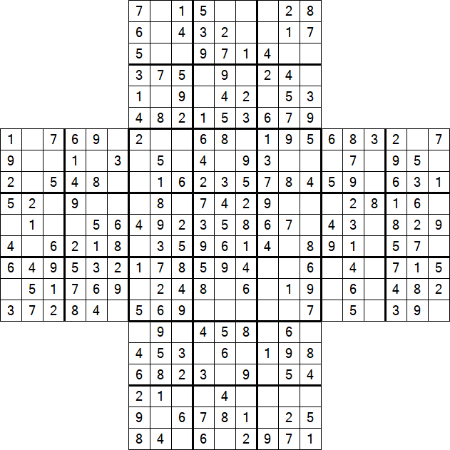 Cross Sudoku - Easy