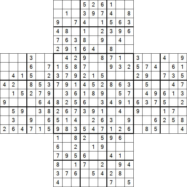 Cross Sudoku - Easy