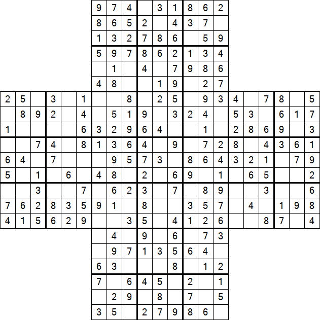 Cross Sudoku - Easy
