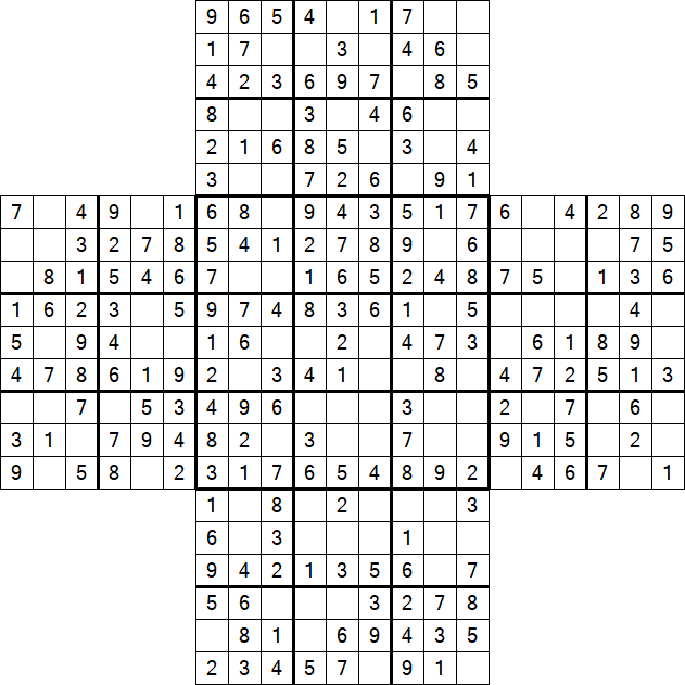 Cross Sudoku - Easy