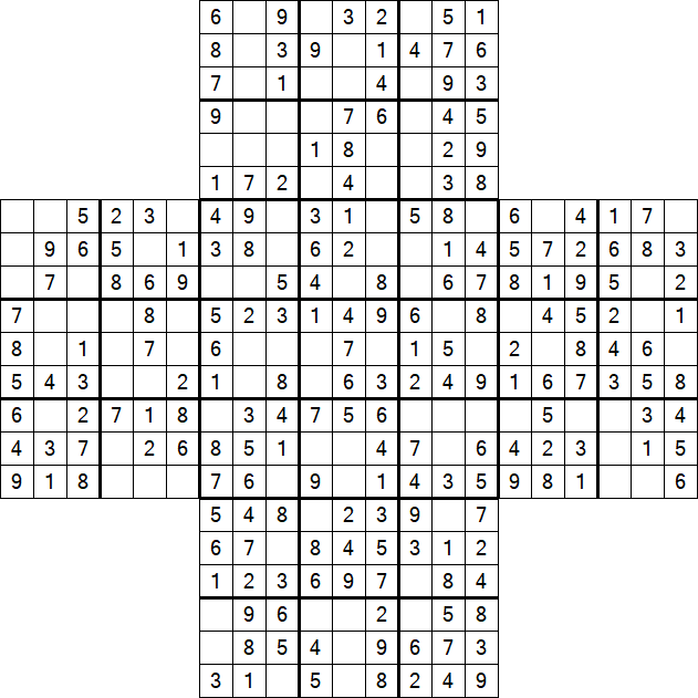 Cross Sudoku - Easy
