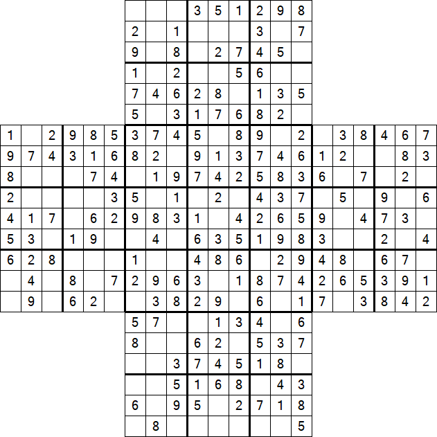 Cross Sudoku - Easy