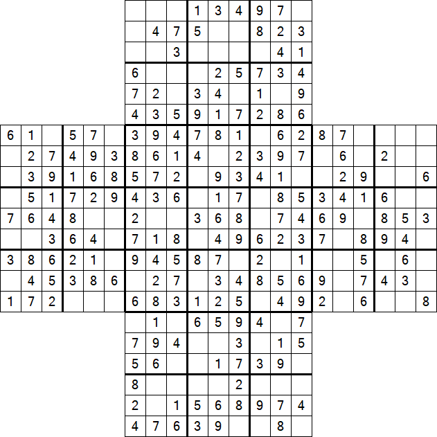 Cross Sudoku - Easy