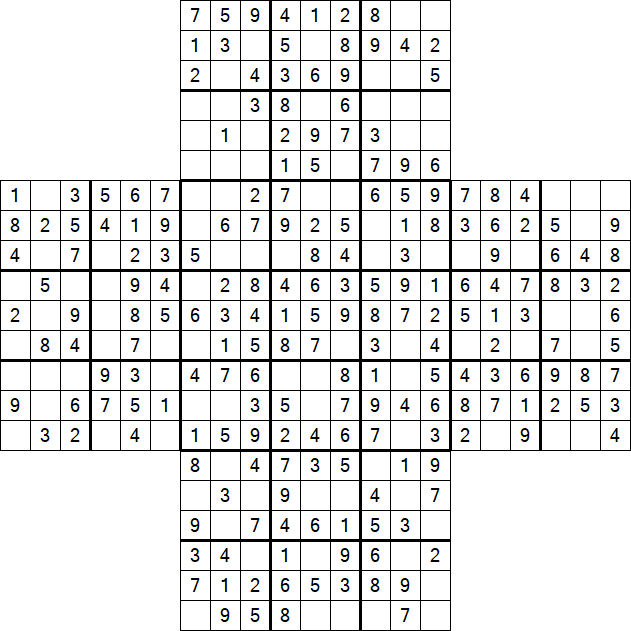 Cross Sudoku - Einfach