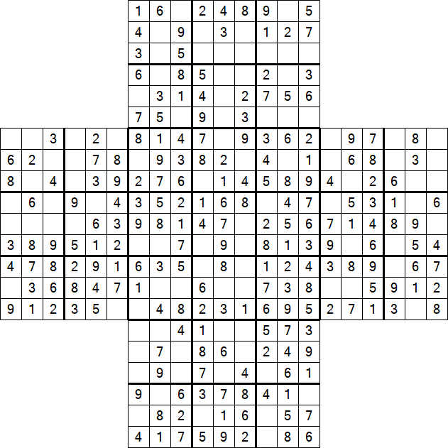 Cross Sudoku - Easy