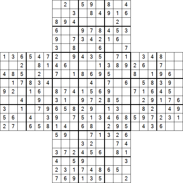 Cross Sudoku - Easy