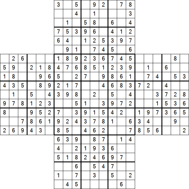 Cross Sudoku - Easy