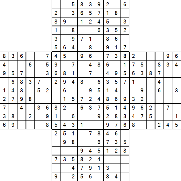 Cross Sudoku - Easy