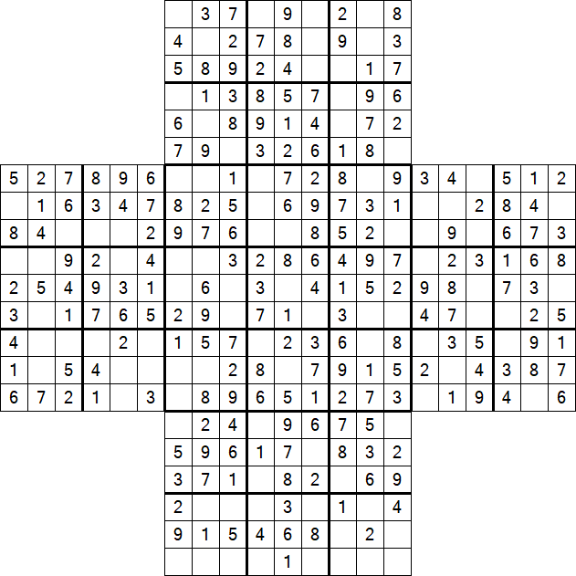 Cross Sudoku - Easy