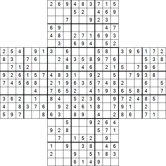 Cross Sudoku - Easy