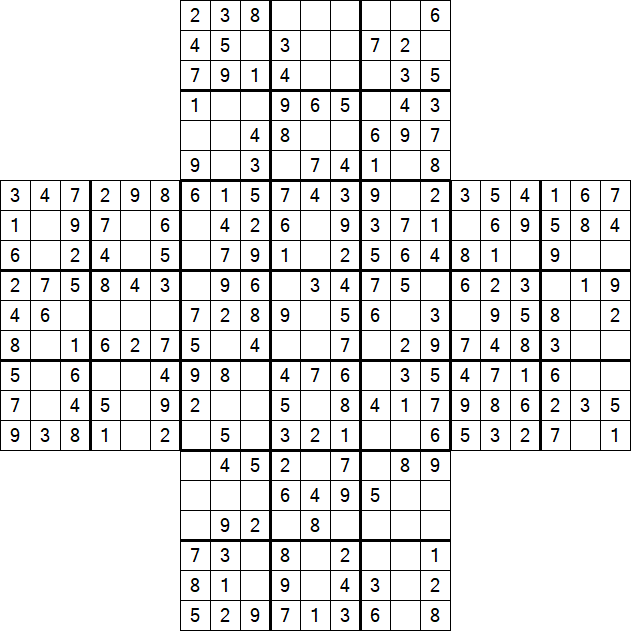 Cross Sudoku - Easy
