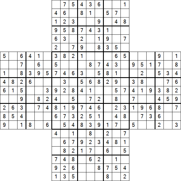 Cross Sudoku - Easy