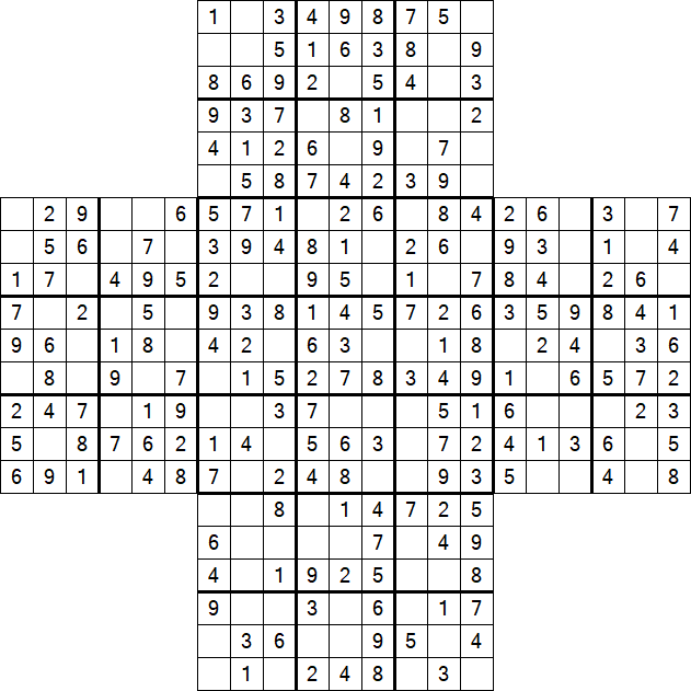 Cross Sudoku - Einfach