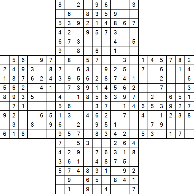 Cross Sudoku - Easy