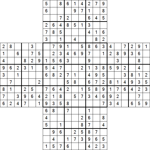 Cross Sudoku - Easy