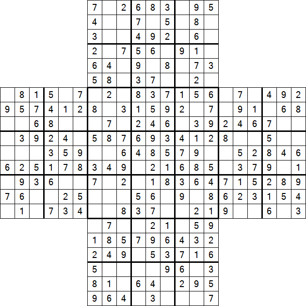 Cross Sudoku - Easy