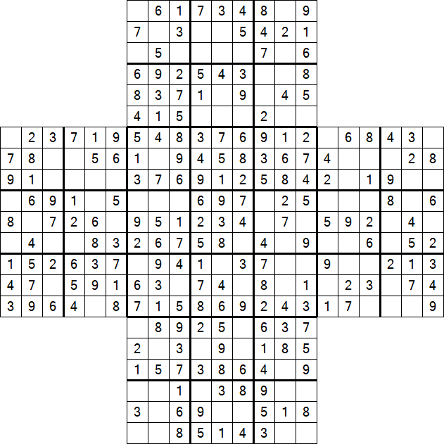 Cross Sudoku - Easy