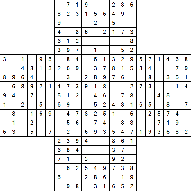 Cross Sudoku - Easy