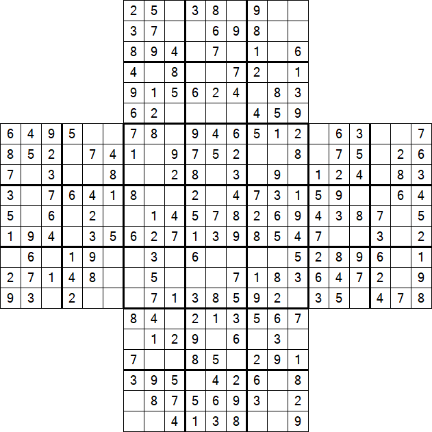 Cross Sudoku - Easy