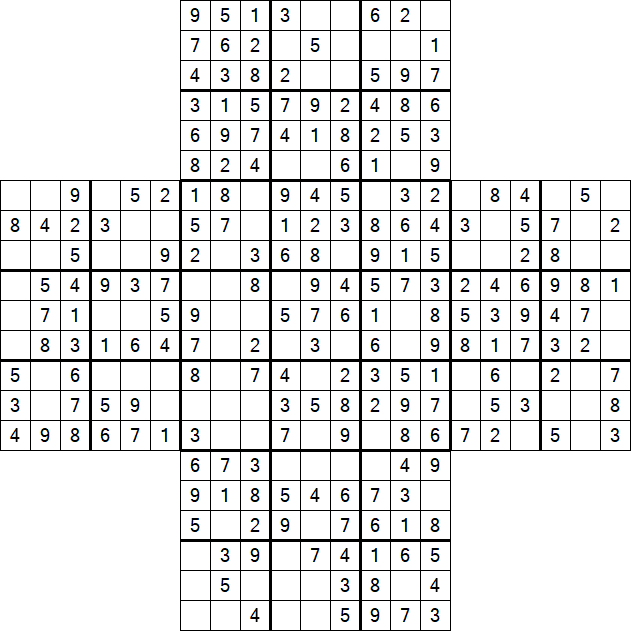 Cross Sudoku - Easy
