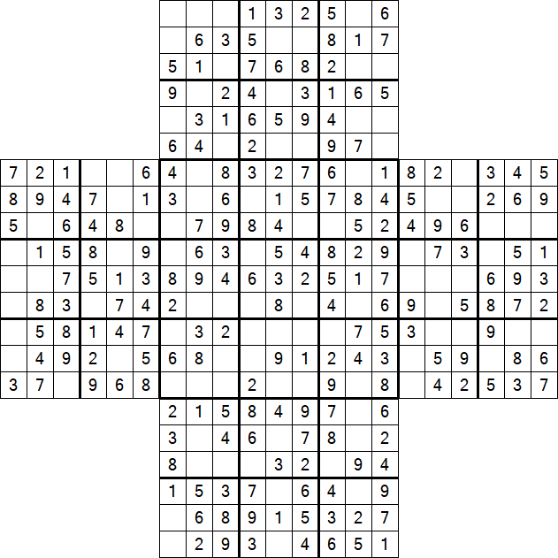 Cross Sudoku - Easy