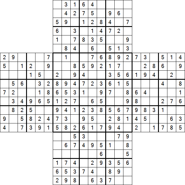 Cross Sudoku - Easy