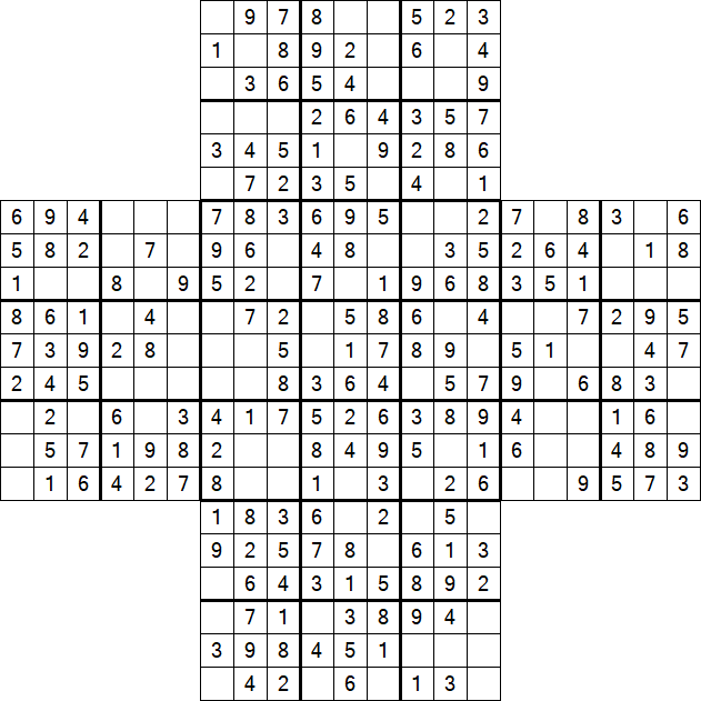Cross Sudoku - Easy