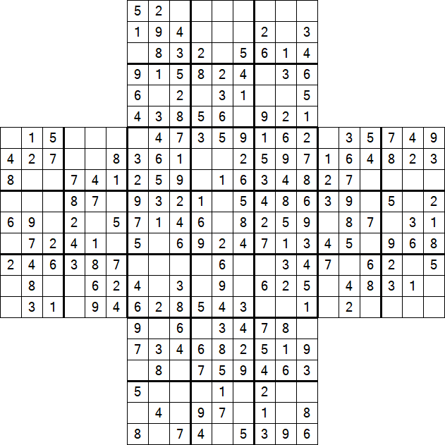 Cross Sudoku - Easy